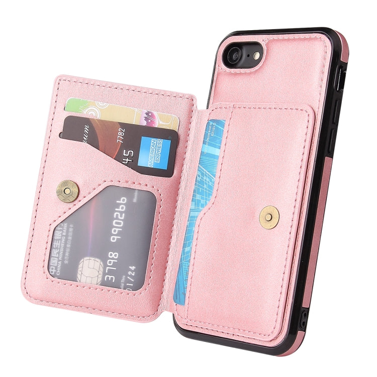 For iPhone SE 2022 / SE 2020 / 8 / 7 Calf Texture Magnetic Case