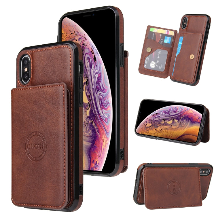 For iPhone XS Max Calf Texture Magnetic Case