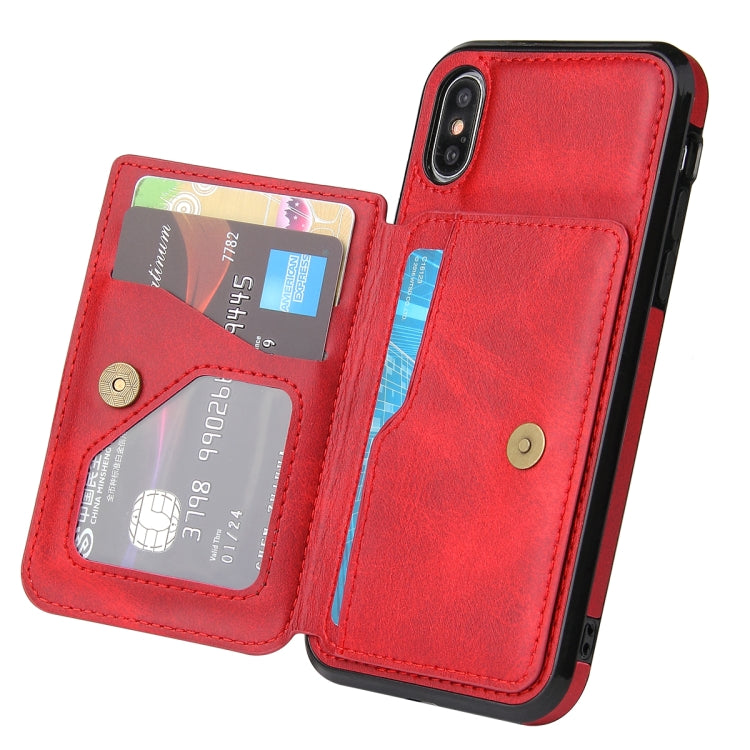 For iPhone XR Calf Texture Magnetic Case