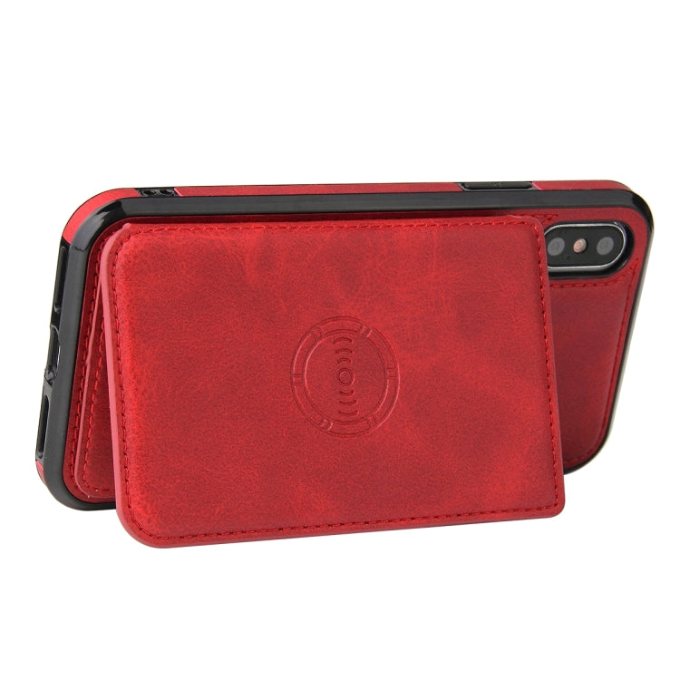 For iPhone XR Calf Texture Magnetic Case