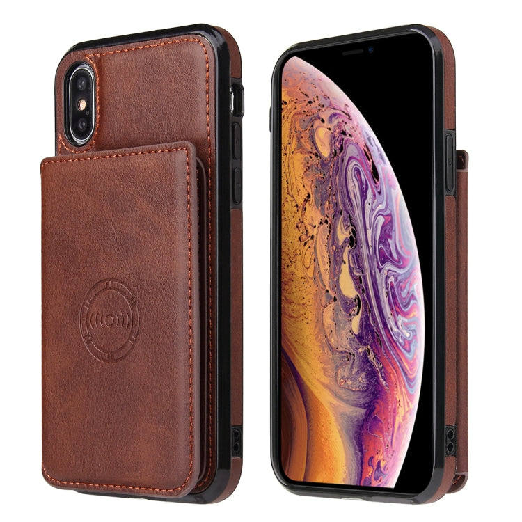 For iPhone XR Calf Texture Magnetic Case