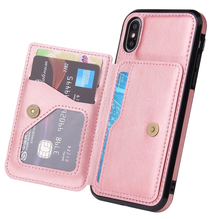 For iPhone XR Calf Texture Magnetic Case