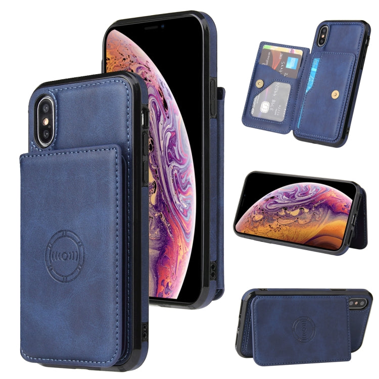 For iPhone XR Calf Texture Magnetic Case