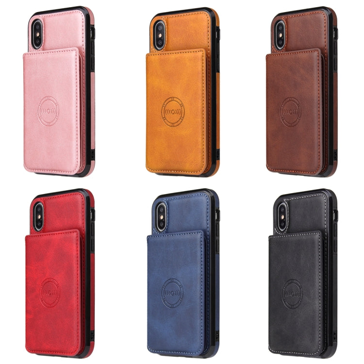 For iPhone XR Calf Texture Magnetic Case