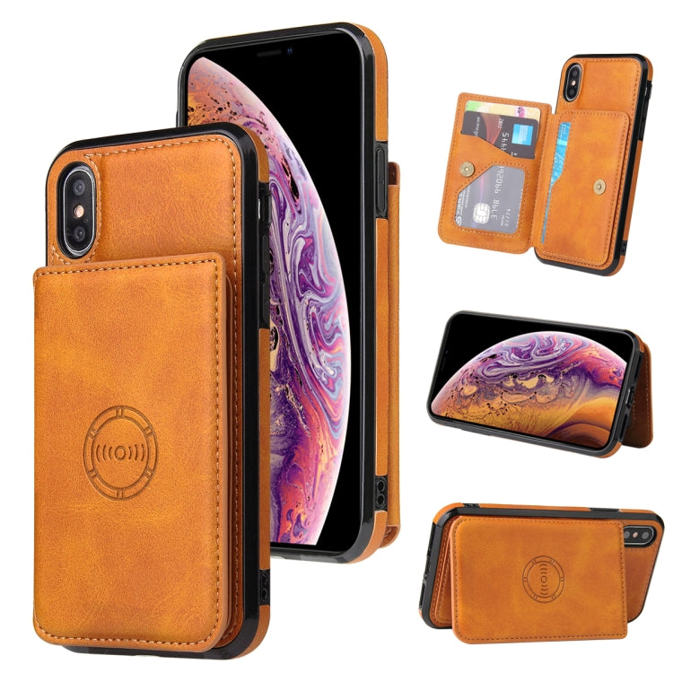 For iPhone XR Calf Texture Magnetic Case