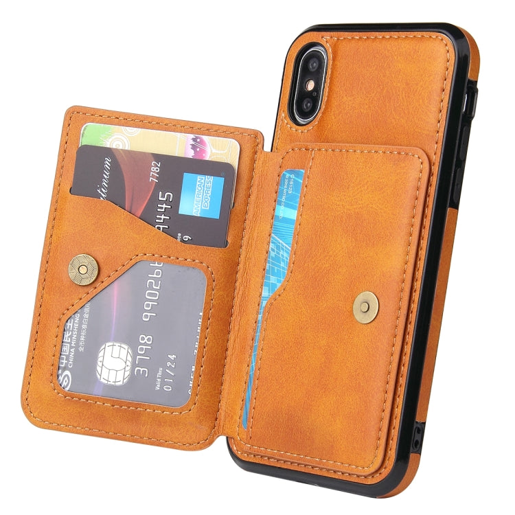 For iPhone XR Calf Texture Magnetic Case
