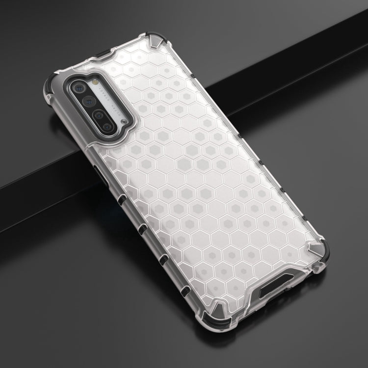 For OPPO Reno3 Lanyard Honeycomb PC + TPU Case