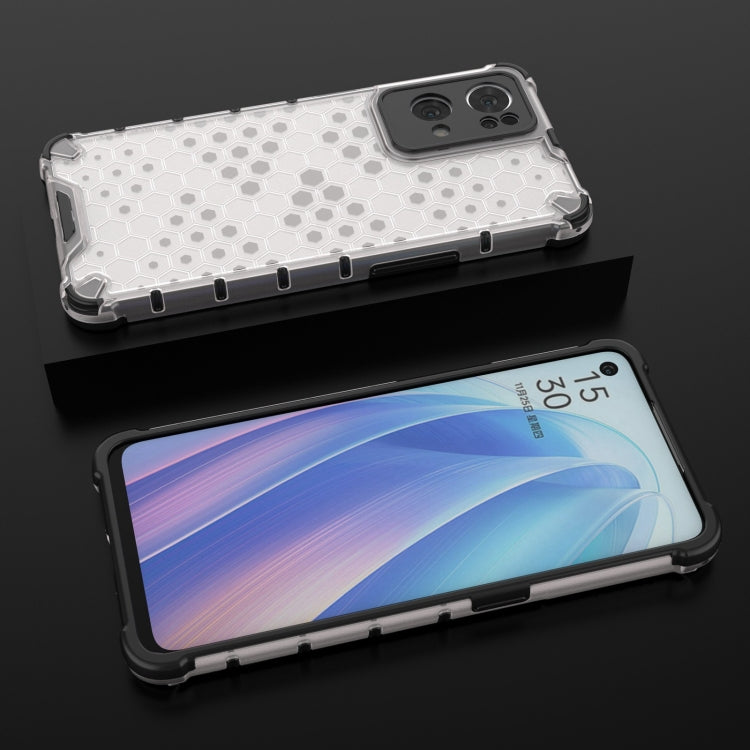 For OPPO Reno7 Pro 5G Lanyard Honeycomb PC + TPU Case