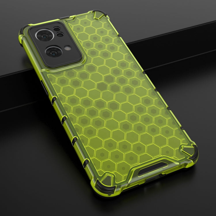 For OPPO Reno7 Pro 5G Lanyard Honeycomb PC + TPU Case