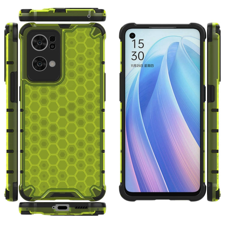 For OPPO Reno7 Pro 5G Lanyard Honeycomb PC + TPU Case