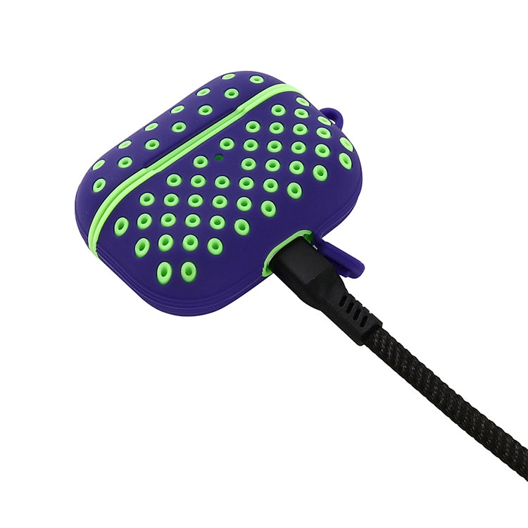 For AirPods Pro Bicolor Honeycomb Silicone Earphone Protective Case