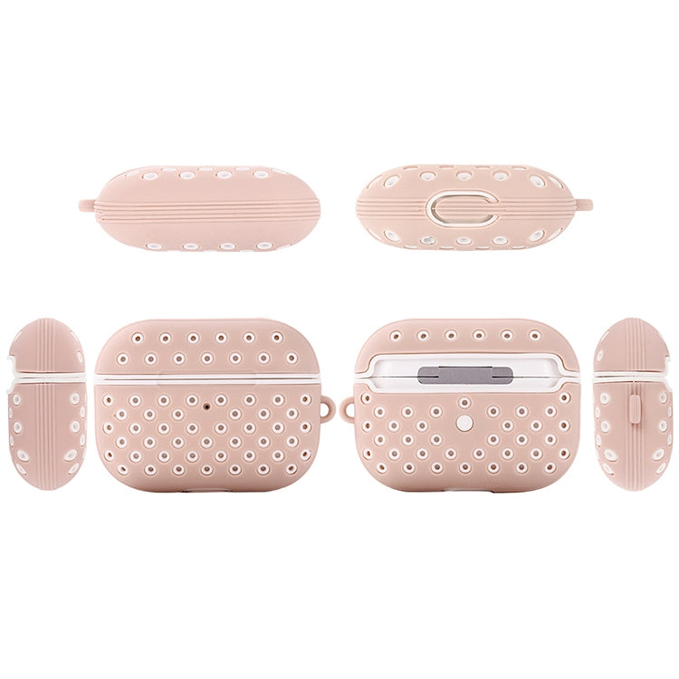 For AirPods Pro Bicolor Honeycomb Silicone Earphone Protective Case