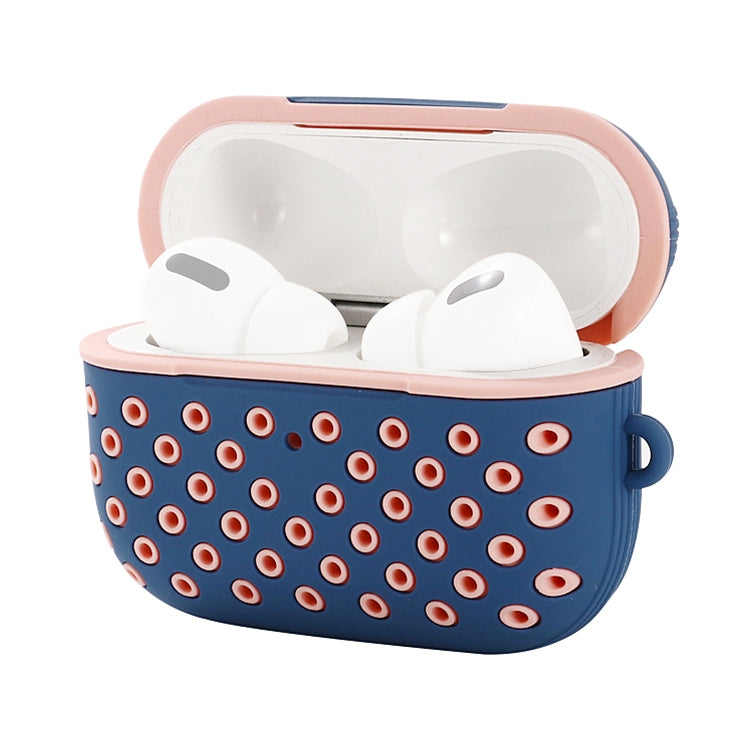 For AirPods Pro Bicolor Honeycomb Silicone Earphone Protective Case