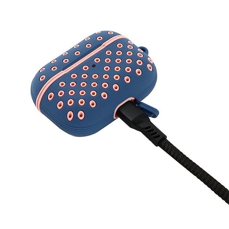 For AirPods Pro Bicolor Honeycomb Silicone Earphone Protective Case