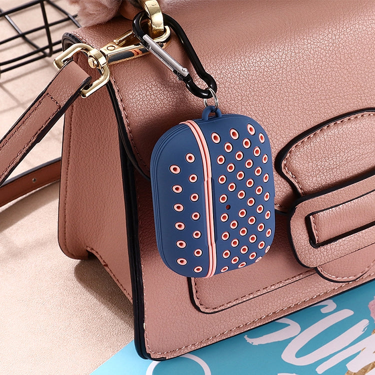 For AirPods Pro Bicolor Honeycomb Silicone Earphone Protective Case