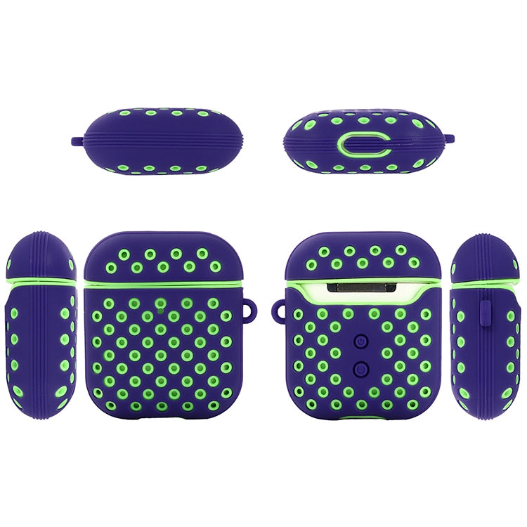 For AirPods 1/2 Bicolor Honeycomb Silicone Earphone Protective Case