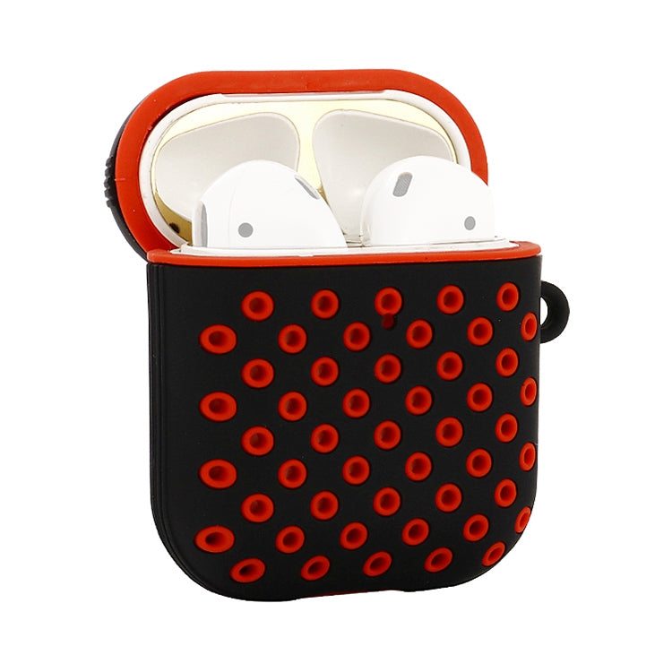 For AirPods 1/2 Bicolor Honeycomb Silicone Earphone Protective Case