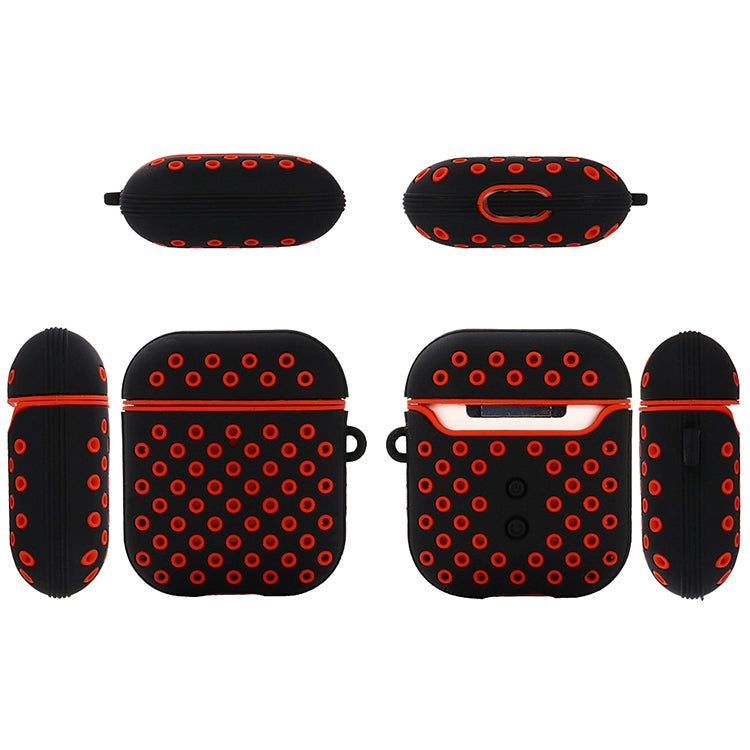 For AirPods 1/2 Bicolor Honeycomb Silicone Earphone Protective Case