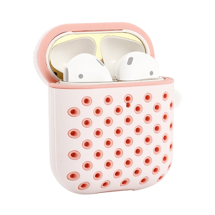 For AirPods 1/2 Bicolor Honeycomb Silicone Earphone Protective Case