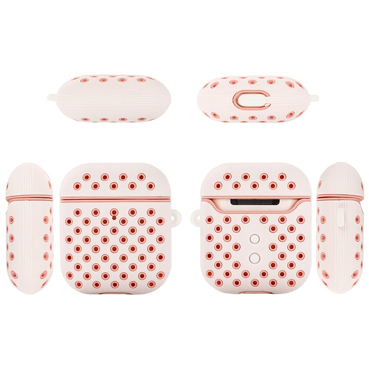 For AirPods 1/2 Bicolor Honeycomb Silicone Earphone Protective Case
