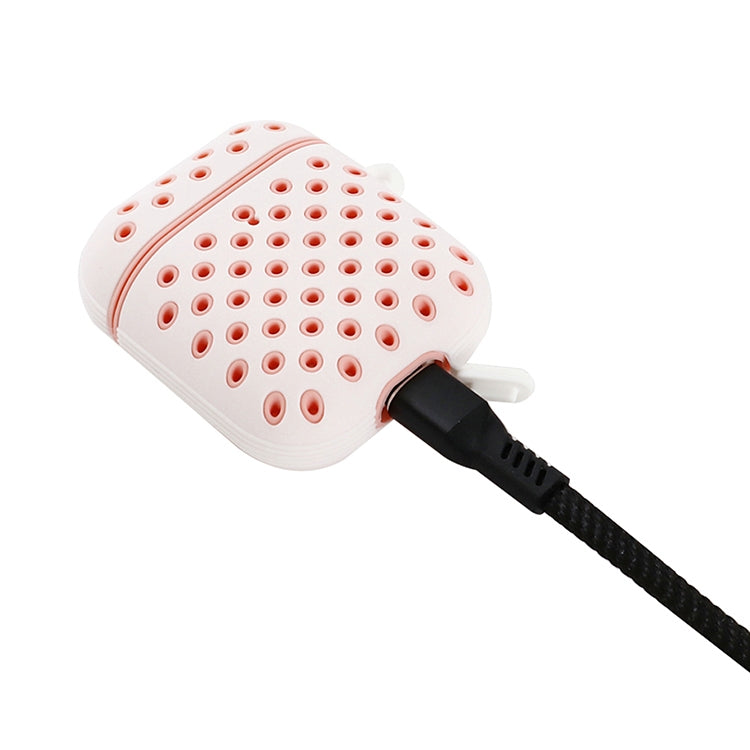 For AirPods 1/2 Bicolor Honeycomb Silicone Earphone Protective Case