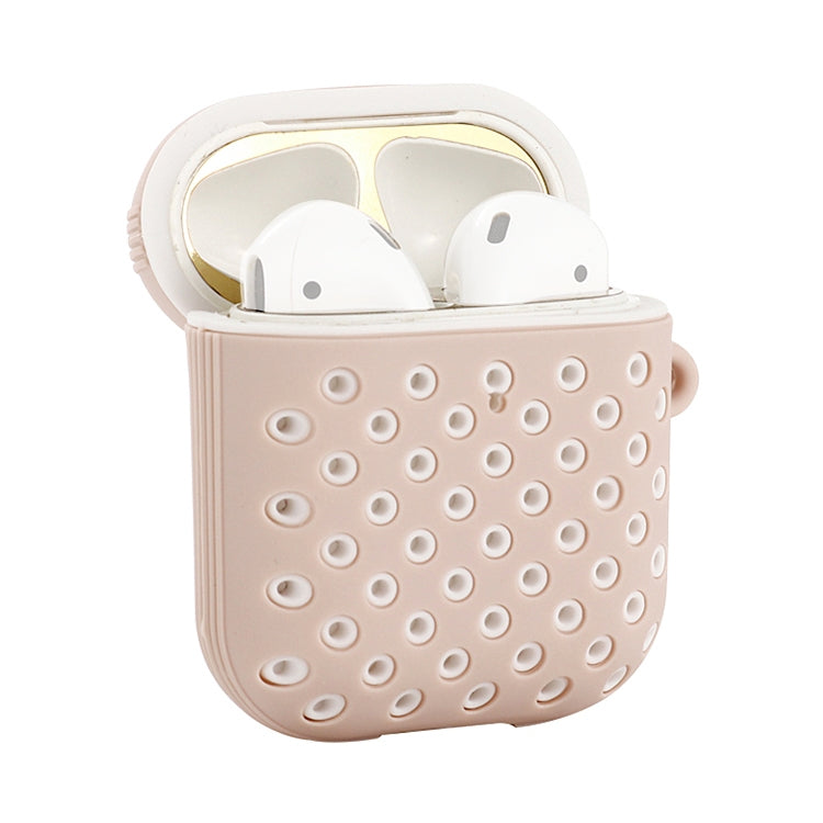 For AirPods 1/2 Bicolor Honeycomb Silicone Earphone Protective Case