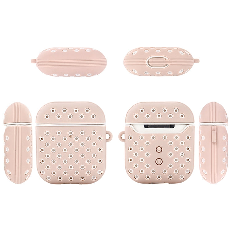 For AirPods 1/2 Bicolor Honeycomb Silicone Earphone Protective Case