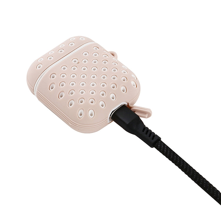 For AirPods 1/2 Bicolor Honeycomb Silicone Earphone Protective Case