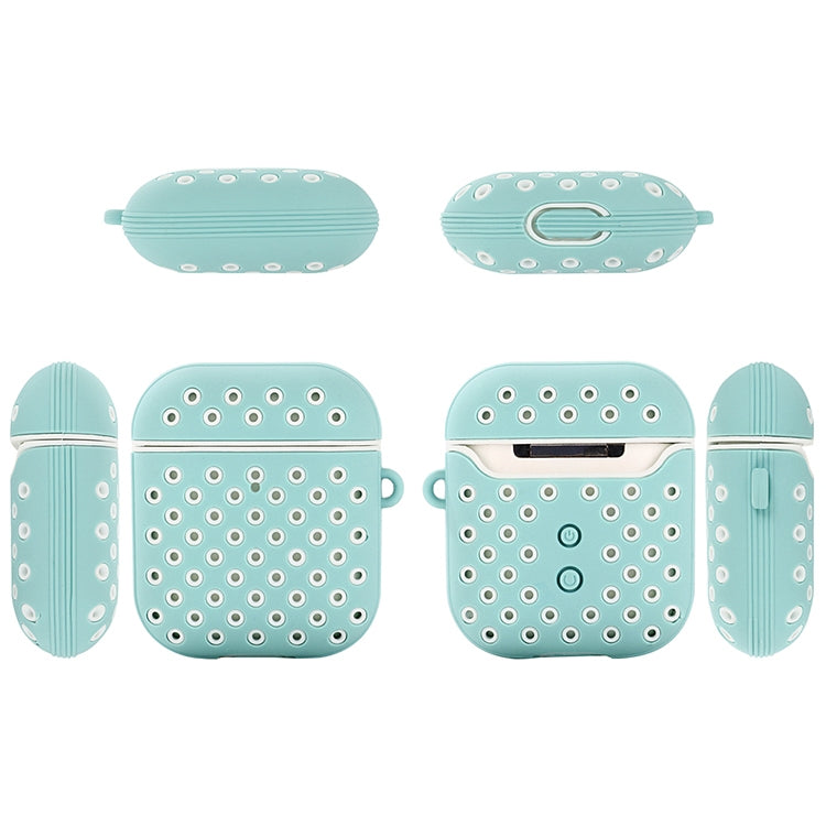 For AirPods 1/2 Bicolor Honeycomb Silicone Earphone Protective Case