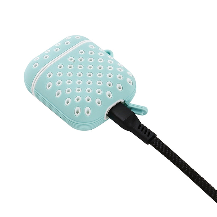 For AirPods 1/2 Bicolor Honeycomb Silicone Earphone Protective Case