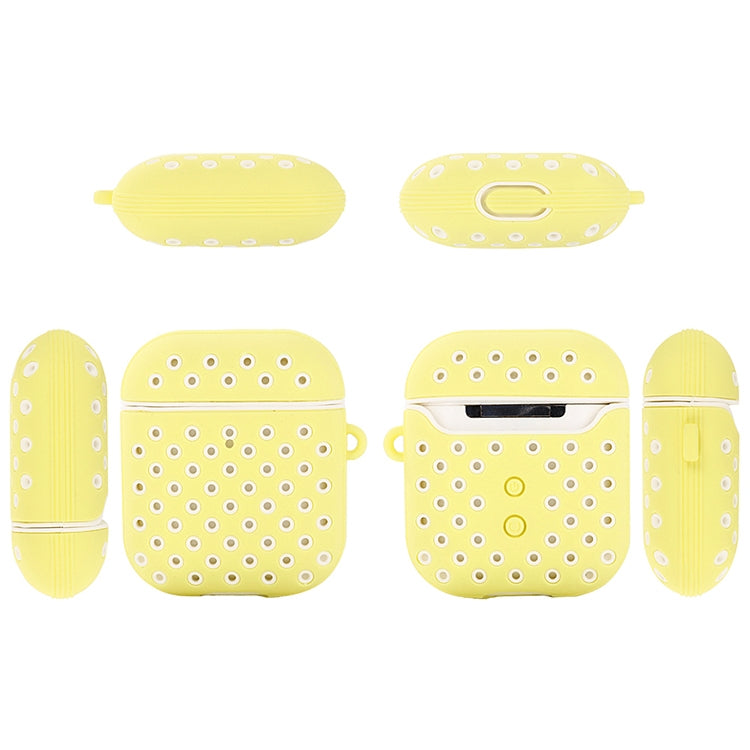 For AirPods 1/2 Bicolor Honeycomb Silicone Earphone Protective Case