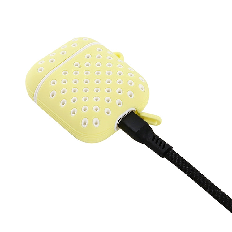 For AirPods 1/2 Bicolor Honeycomb Silicone Earphone Protective Case