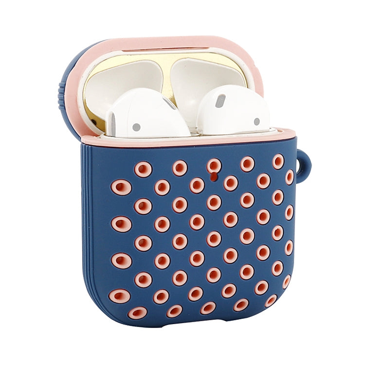 For AirPods 1/2 Bicolor Honeycomb Silicone Earphone Protective Case