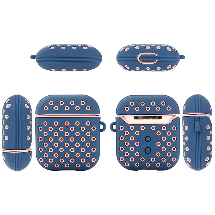 For AirPods 1/2 Bicolor Honeycomb Silicone Earphone Protective Case