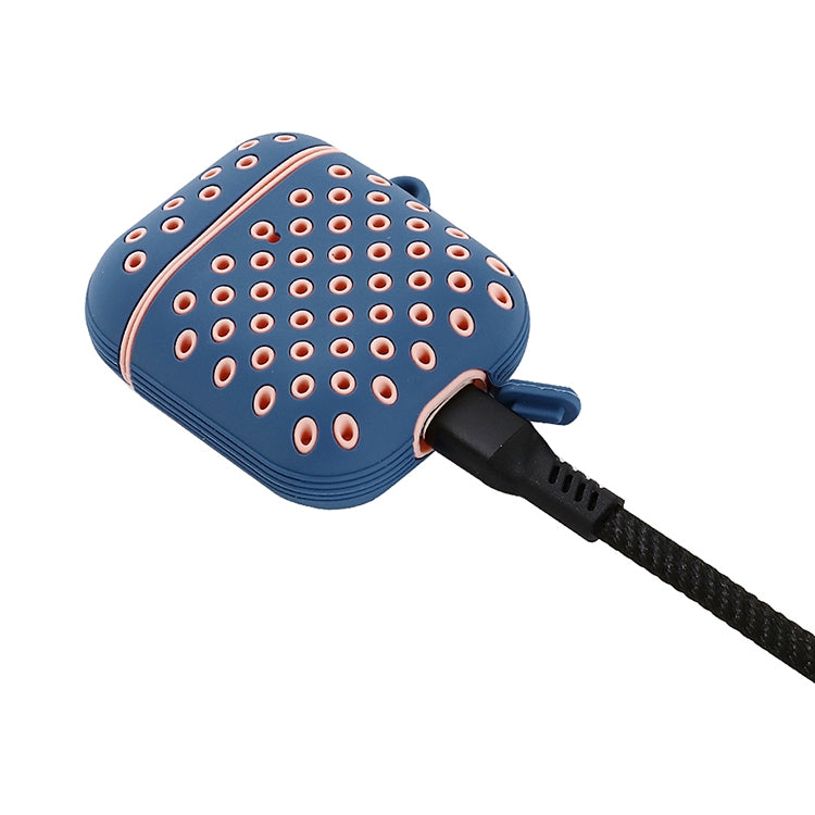 For AirPods 1/2 Bicolor Honeycomb Silicone Earphone Protective Case