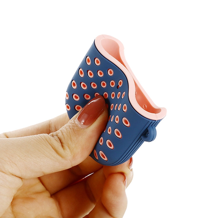 For AirPods 1/2 Bicolor Honeycomb Silicone Earphone Protective Case