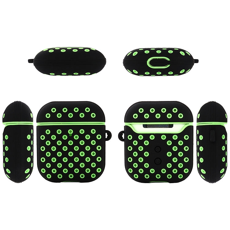 For AirPods 1/2 Bicolor Honeycomb Silicone Earphone Protective Case