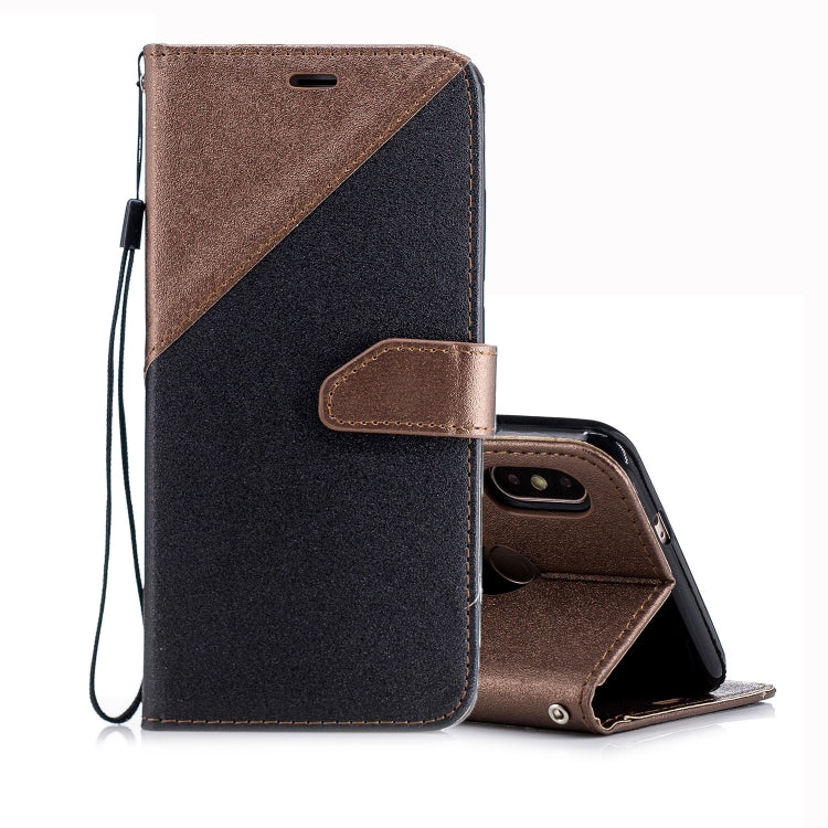 For Xiaomi 6X Matching Color Frosted Texture Horizontal Flip PU Leather Case with Holder & Card Slots & Lanyard