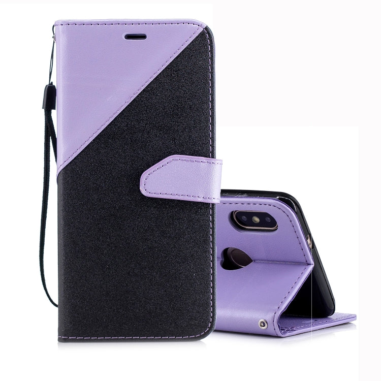 For Xiaomi 6X Matching Color Frosted Texture Horizontal Flip PU Leather Case with Holder & Card Slots & Lanyard