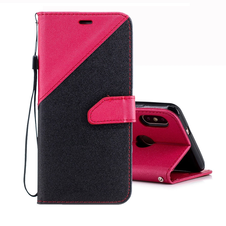 For Xiaomi 6X Matching Color Frosted Texture Horizontal Flip PU Leather Case with Holder & Card Slots & Lanyard
