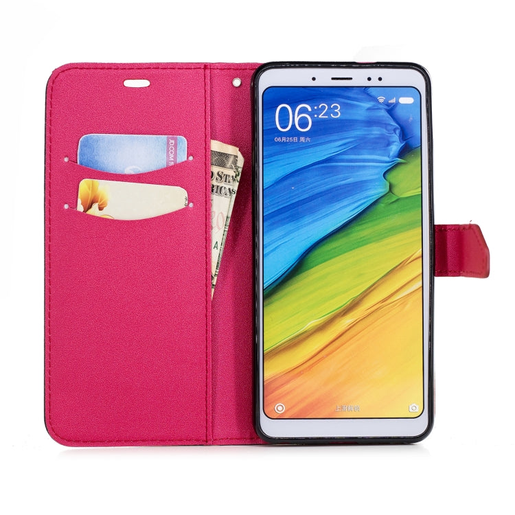 For Xiaomi 6X Matching Color Frosted Texture Horizontal Flip PU Leather Case with Holder & Card Slots & Lanyard