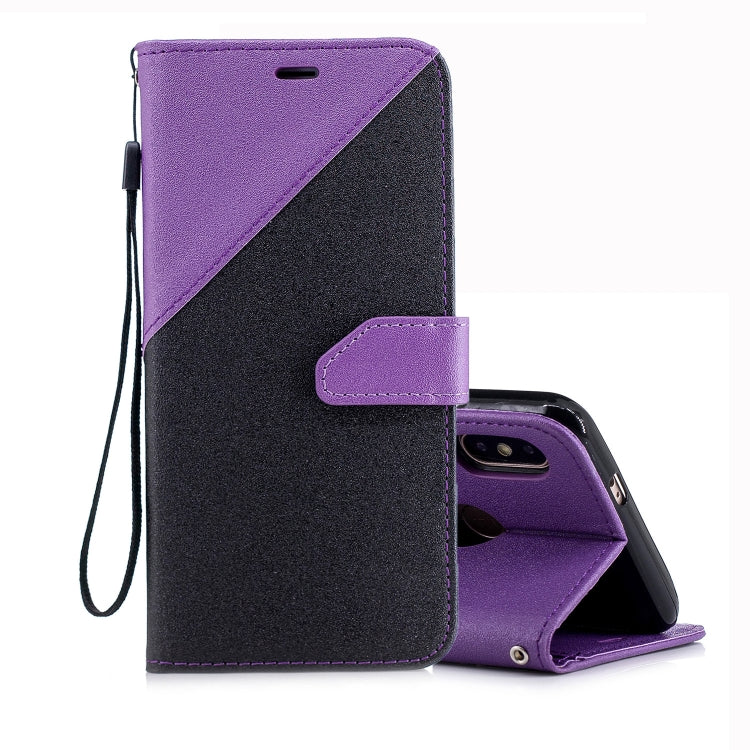 For Xiaomi 6X Matching Color Frosted Texture Horizontal Flip PU Leather Case with Holder & Card Slots & Lanyard