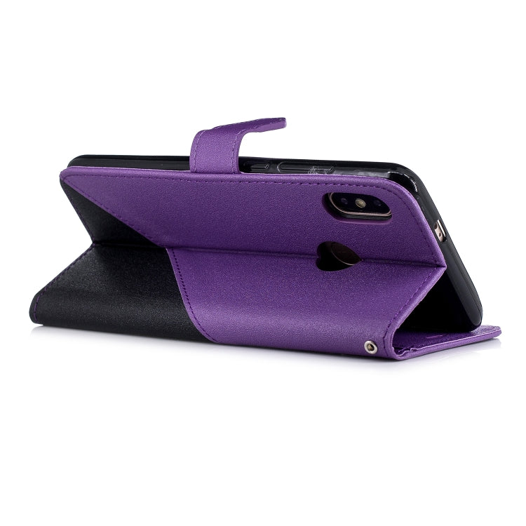 For Xiaomi 6X Matching Color Frosted Texture Horizontal Flip PU Leather Case with Holder & Card Slots & Lanyard