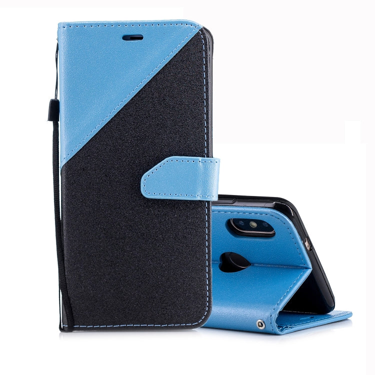 For Xiaomi 6X Matching Color Frosted Texture Horizontal Flip PU Leather Case with Holder & Card Slots & Lanyard