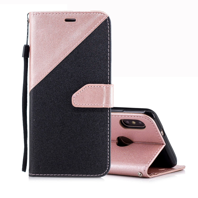For Xiaomi 6X Matching Color Frosted Texture Horizontal Flip PU Leather Case with Holder & Card Slots & Lanyard