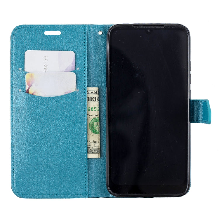 For Xiaomi Redmi 7 Matching Color Frosted Texture Horizontal Flip PU Leather Case with Holder & Card Slots & Lanyard