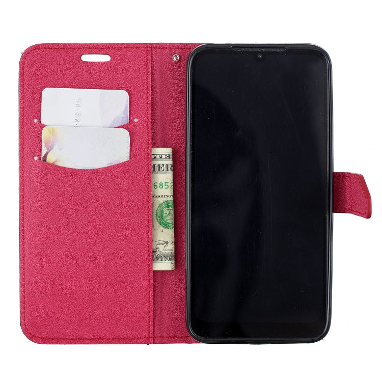 For Xiaomi Redmi Note7 Matching Color Frosted Texture Horizontal Flip PU Leather Case with Holder & Card Slots & Lanyard
