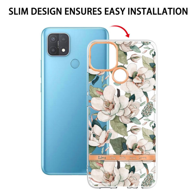 For OPPO A15 / A15S Flowers and Plants Series IMD TPU Phone Case