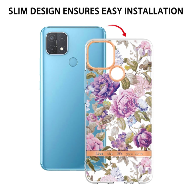 For OPPO A15 / A15S Flowers and Plants Series IMD TPU Phone Case