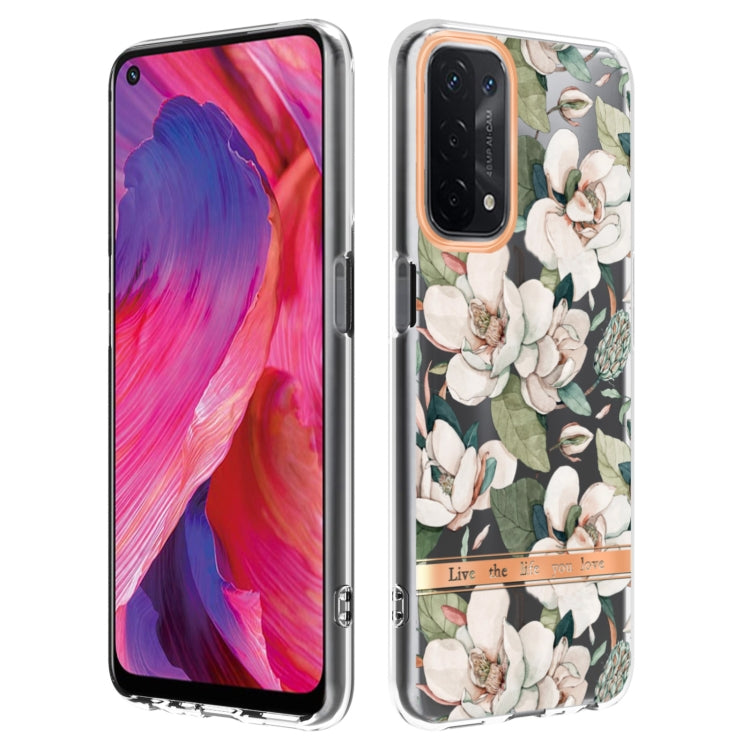 For OPPO A74 5G / A93 5G / A54 5G / A93S 5G Flowers and Plants Series IMD TPU Phone Case
